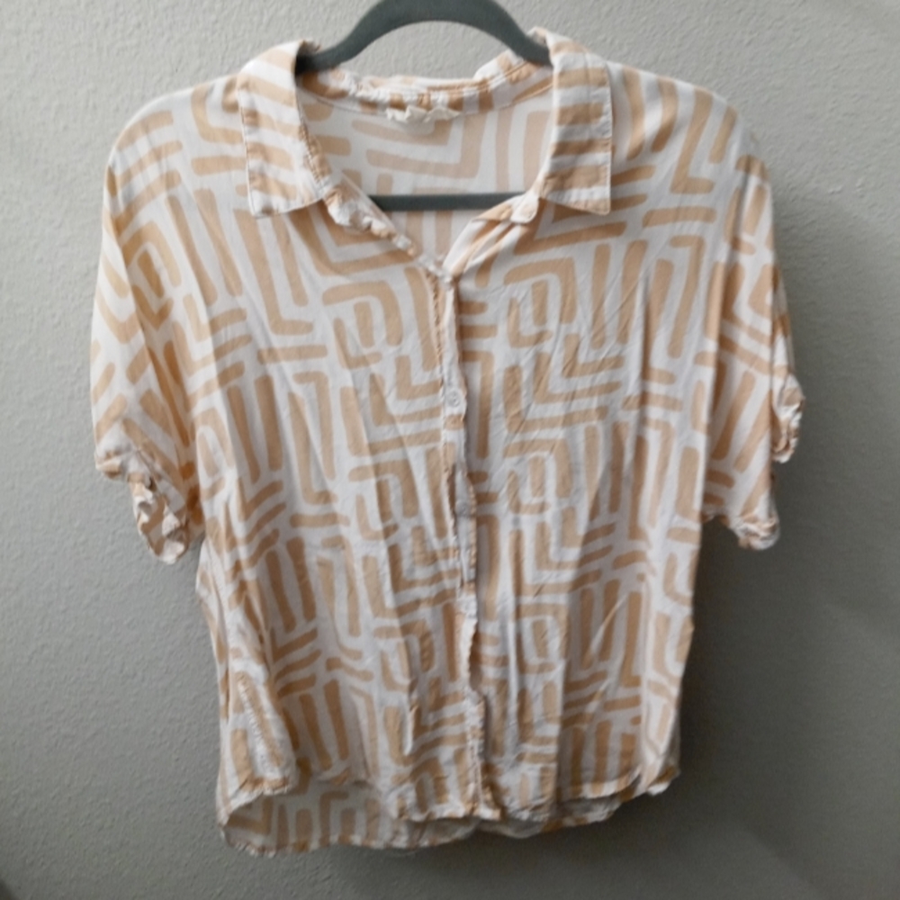 Women's Tan Button Down Shirt
